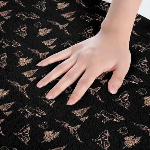 Miniatura 5 de Erosebridal Woodland Animals Bath Mat Bear Deer Wolf Hunting Theme Bathroom Rugs Rustic Cabin Lodge Decor Doormats Floor Mats Farmhouse Wildlife