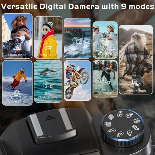 Miniatura 5 de Cámara digital 8K para fotografía, WiFi y cámara de vlogging con pantalla táctil de 4 pulgadas para YouTube con doble lente, cámaras de vlog de 64