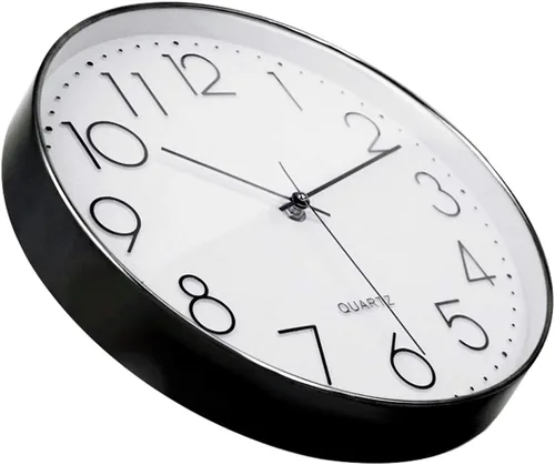 Miniatura 5 de Tosnail Reloj de pared grande de 12 pulgadas sin tictac, reloj de pared redondo silencioso a pilas para sala de estar, baño, dormitorio, cocina