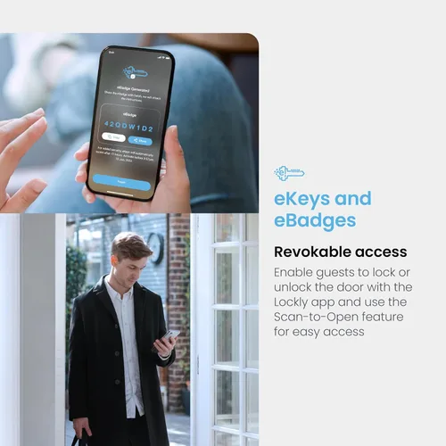 Miniatura 8 de Lockly Smart Lock modelo 7S, cerradura de puerta inteligente Bluetooth, entrada sin llave con teclado digital PIN Genie®, cerrojo de bloqueo