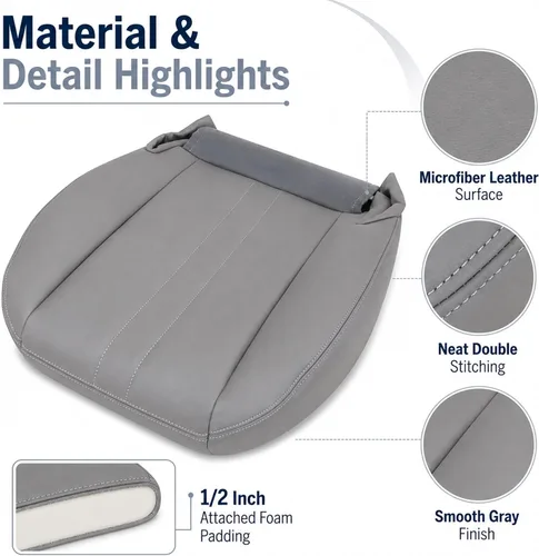 Miniatura 2 de GXARTS Funda de asiento de cuero para el conductor y el pasajero, parte inferior y superior, ajuste Gary para Chevy Express GMC Savana 1500 2500