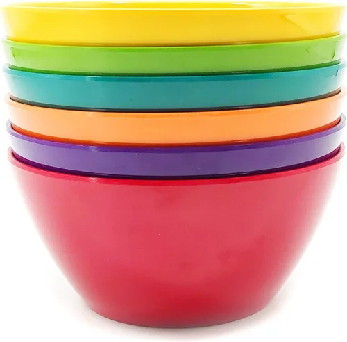 Miniatura 6 de KOXIN-KARLU Cuencos de melamina de 6 pulgadas, cuencos de cereales de 26 onzas, juego de 6 unidades, multicolor, 100% melamina, aptos