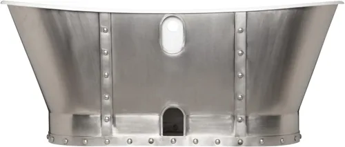 Miniatura 4 de Signature Hardware 379879 Brayden - Bañera independiente de hierro fundido de 68 pulgadas con orificio de desbordamiento preperforado, acero