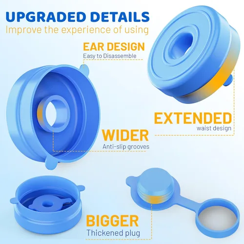 Miniatura 5 de Myvision Tapas reutilizables para jarra de agua de 3 a 5 galones, tapa segura para dispensador de agua, tapa de repuesto de silicona antiderrames