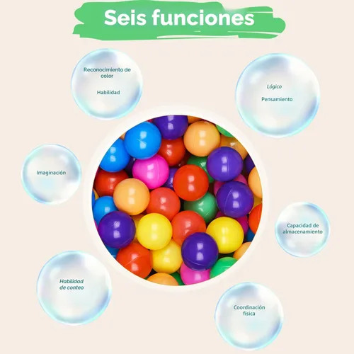 Miniatura 8 de Hovenlay Pelotas para hoyo de bolas, sin ftalatos, plástico a prueba de aplastamiento, 7 colores brillantes en juguetes reutilizables para niños