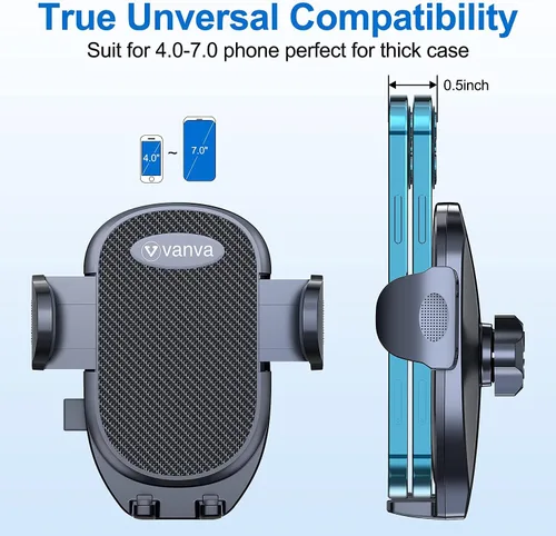 Miniatura 9 de vanva Soporte universal para ventilación de aire, compatible con teléfonos grandes y funda gruesa: soporte para teléfono celular para automóvil