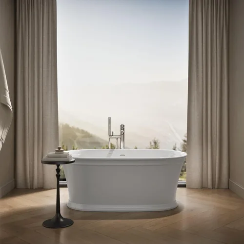 Miniatura 4 de KOHLER K-8332-0 Memoirs - Bañera independiente de 60 x 34 pulgadas, bañera de remojo independiente, desagüe ranurado y grifo central, color blanco