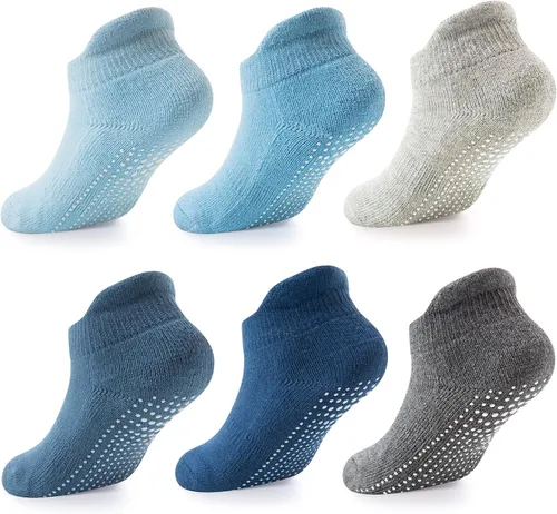 Miniatura 16 de LA ACTIVE Calcetines con agarre antideslizante para tobillos para niños y niñas con suela antideslizante para bebés, niños pequeños y niños