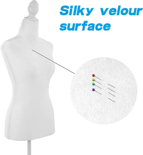 Miniatura 4 de Maniquí cuerpo vestido forma torso maniquí femenino 49.6-63.4 pulgadas maniquí con altura ajustable trípode de madera soporte para la exhibición