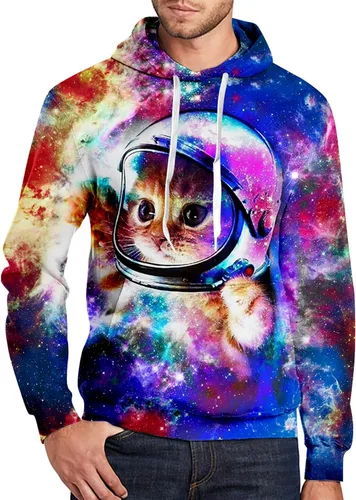 Miniatura 3 de RAISEVERN Sudadera con capucha para hombre y mujer, con estampado 3D, forro polar, manga larga, sudadera con capucha