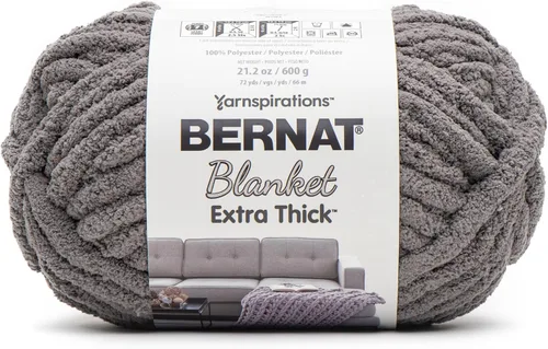 Miniatura 46 de Bernat - Hilo para manta extra grueso color niebla azul - 1 paquete de 21.12 oz/598.74 g - 100% poliéster - #7 Jumbo - 72 yardas - Hilo grueso