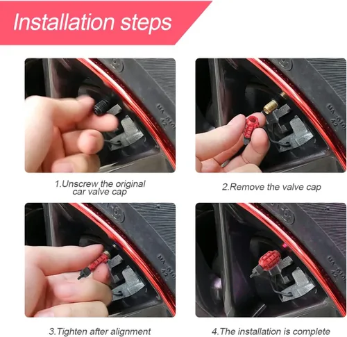 Miniatura 4 de 4 PCS tapones para válvula de neumático de automóvil, herméticos y antioxidantes, universales para la mayoría de automóviles, vehículos, bicicletas