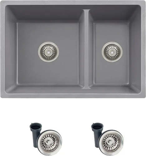 Miniatura 13 de Stylish S-822L - Fregadero de cocina de granito compuesto de 22 x 17.5 pulgadas, cuenco individual debajo del montaje y caída, 8.25 pulgadas