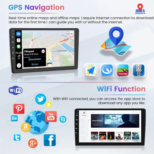 Miniatura 5 de [2+64 GB] Hikity para Honda Civic 2013-2017 Android estéreo de coche con Apple Carplay Android Auto, pantalla táctil de 9 pulgadas, radio de coche
