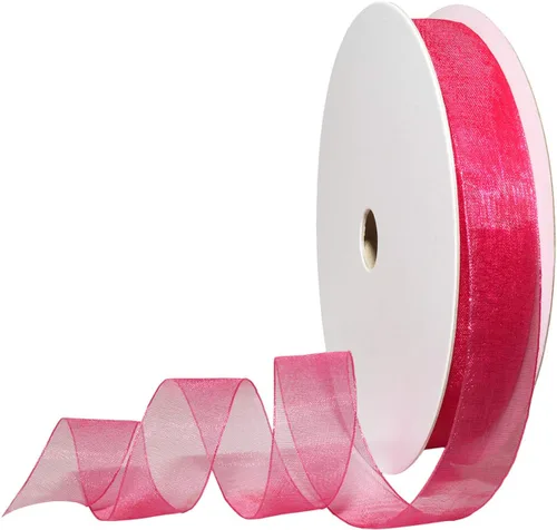 Miniatura 10 de Morex Ribbon 91803/100-609 Cinta de nailon Organdy, 5/8 pulgadas por 100 yardas, color rojo