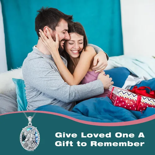 Miniatura 4 de Collar con colgante de San MiguelSan CristóperSan SebastiánGuadalupeÁngel de la GuardaSanta MuerteJudeJoseph para hombres y mujeres, plata de ley