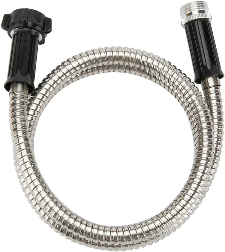 Miniatura 8 de Yanwoo Manguera de jardín corta de acero inoxidable 304 de 3 pies con conector hembra a macho, manguera de agua, manguera de metal, manguera