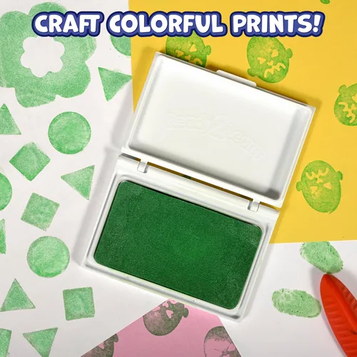 Miniatura 5 de READY 2 LEARN Almohadilla de sello lavable para niños, verde, almohadilla de tinta no tóxica para sellos, resistente a la decoloración, para decorar
