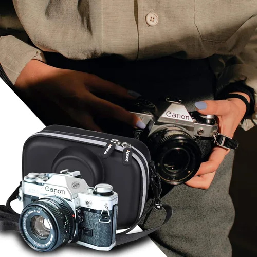 Miniatura 4 de Aproca - Estuche compatible con cámara Canon AE-1 de 35 mm SLR, bolsa de almacenamiento portátil y dura para accesorios (solo estuche)