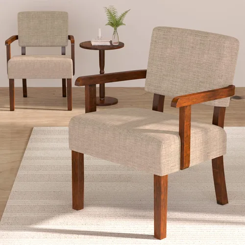 Miniatura 21 de FAGAGA Juego de 2 Sillas de Acento con Mesa, Sillas de Sala de Estar con Asiento y Reposabrazos VelvetSoft para Sala de Estar Dormitorio Sala