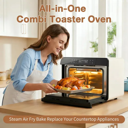 Miniatura 2 de ROBAM Horno combinado con freidora de aire tostadora, horno de vapor de encimera 14 en 1 con convección de vapor para asar y hornear, cocción Blanco