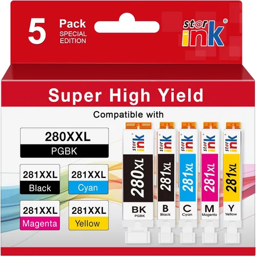 Starink PGI-280XXL/CLI-281XXXL - Cartuchos de tinta de repuesto para Canon 280 281 compatibles con cartuchos de tinta Canon TR8620a TR8520 TR8620