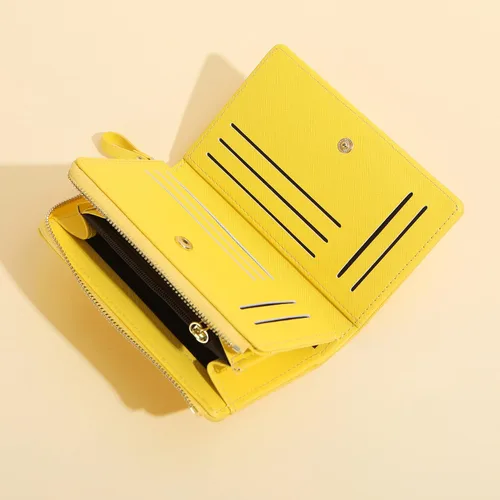 Miniatura 5 de Cartera con cremallera para mujer, con bloqueo RFID, multiusos, tarjeteros, monederos cortos