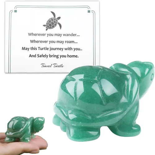 Miniatura 12 de Regalos de tortugas marinas de aventurinas azules para mujeres, estatua de tortuga, hecha a mano, cristal curativo natural, lindo océano azul
