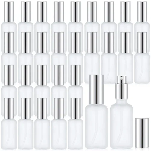 Miniatura 19 de Roshtia 30 Pcs 0.33 oz/ 10 ml Beech Wood Color Glass Spray Bottle Refillable Perfume Atomizer Clear Decorative Empty Bottles with Fine Mist Sprayer