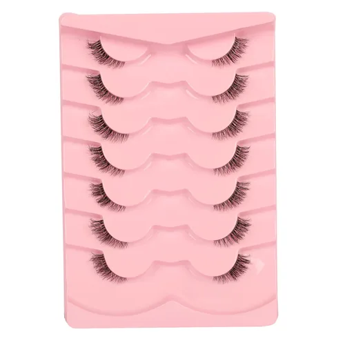 Miniatura 15 de Pestañas de ojo de gato, pestañas postizas de aspecto natural wispy, pestañas de banda transparente con aspecto de extensión de ojo de zorro