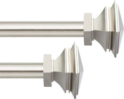 Miniatura 41 de Deco Window - Varilla ajustable para cortinas para ventanas de 18 a 44 pulgadas, poste de hierro de 1 pulgada extendible de alta resistencia