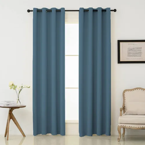 Miniatura 13 de Pickluc Cortinas Opacas Azul Marino para Sala de Estar, Cortinas Bloqueadoras de Luz con Ojales, Aislamiento Térmico, Reducción de Ruido, 52 Azul