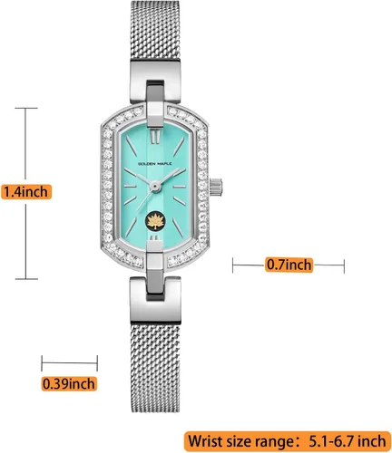 Miniatura 6 de Golden Maple Watches for Women, Small Oval Stainless Steel Case, Mother fo Pearl Dial, Dainty Ladies Watches, Luxury Gifts for Her