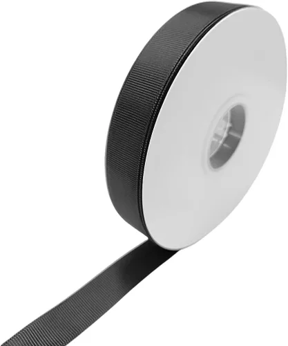 Miniatura 2 de Abbaoww Cinta de grogrén negro sólido de 1/2 pulgada de 50 yardas para decoración de boda, envoltura de regalos, proyectos de bricolaje