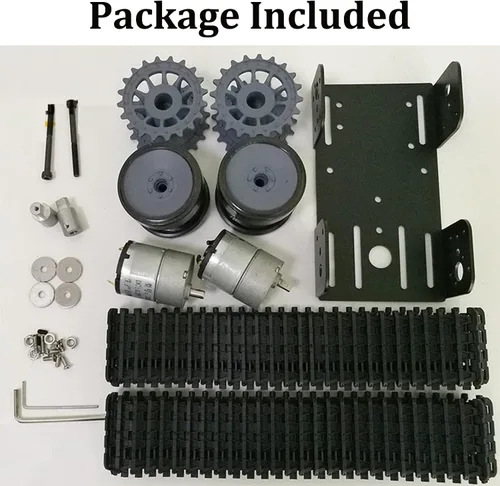 Miniatura 6 de SmaringWing Kit profesional de plataforma de coche con 2 motores de CC de alto par, modelo eduaccional Caterpillar Robotic Crawler Sciences