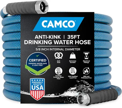 Miniatura 3 de Camco 22813 Manguera de agua potable prémium de 4 pies, sin plomo ni BPA, diseño antitorceduras, 20% más gruesa que las mangueras estándar de 5/8