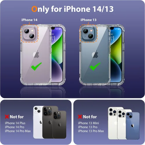Miniatura 7 de Lifedance - Funda diseñada para iPhone 14/iPhone 13, funda protectora resistente de cuerpo completo con protector de pantalla incorporado