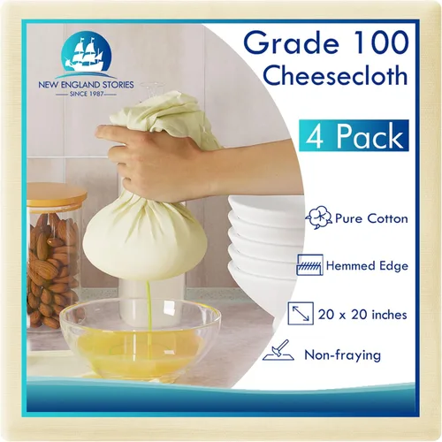 Miniatura 11 de 2 yardas de paño de queso reutilizable, grado 100, paño de queso para colar artesano, colador de tela de muselina 100% algodón sin blanquear