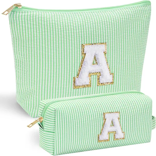 Miniatura 63 de YOOLIFE Regalos del Día de la Madre para mujeres, bolsa de maquillaje con inicial, bolsa de cosméticos, bolsa de maquillaje de viaje, regalos Rosado