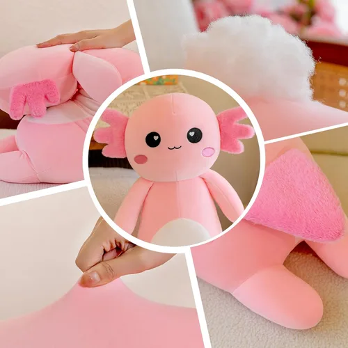 Miniatura 6 de Somao Almohada de Felpa Larga de Axolotl, Lindo Cuerpo de Animal de Peluche de Axolotl, Suave Peluche de Muñeca de Axolotl para Niñas y Niños