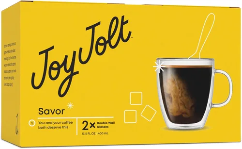 Miniatura 8 de JoyJolt Savor - Tazas de café de vidrio de doble pared aisladas (Set de 2) - 13.5 onzas