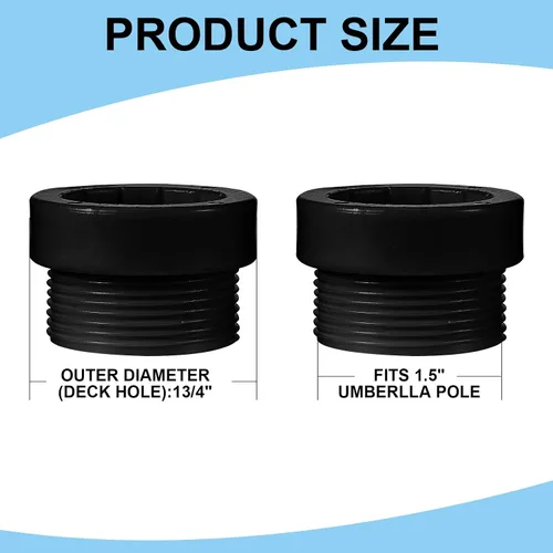 Miniatura 2 de Thyle Adaptador estabilizador de sombrilla de piscina, fundas de adaptador roscadas para sombrilla de piscina, inserto estabilizador para patio al