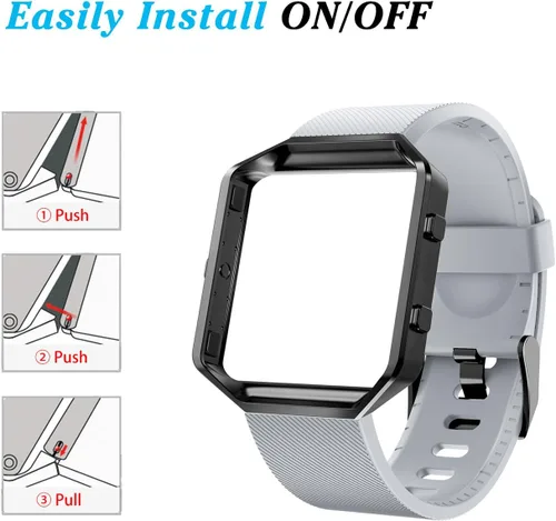 Miniatura 6 de Correa con marco para reloj Fitbit Blaze de LEEFOX, edición especial, correa de silicón, unisex, S G-10pack Classic+1 Marco Negro