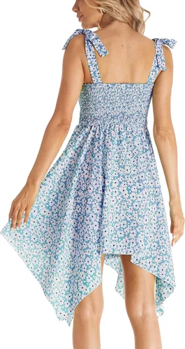 Miniatura 6 de Vestido de maternidad floral sin mangas, cuello cuadrado, dobladillo irregular, vestido de baby shower