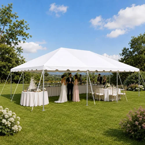 Miniatura 23 de Party Tents Direct Carpa para Fiesta de 20x30 - Marco de Acero - Gazebo al Aire Libre, Pabellón, Sombrilla para Sol, Refugio para Acampada - Verde