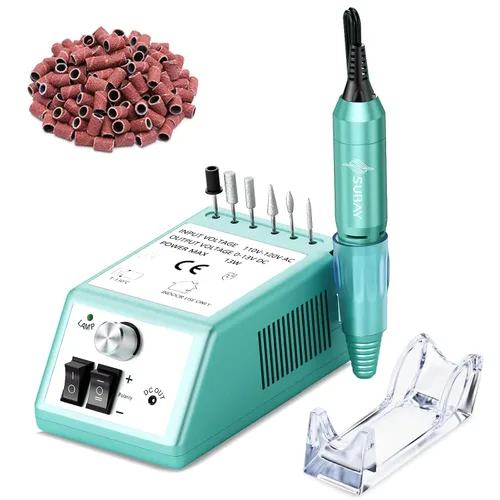 Miniatura 16 de SUBAY Kit Profesional de Esculpido de Uñas Eléctrico para Dedos y Pies, Lima Eléctrica para Manicura y Pedicura con 1 Paquete de Bandas de Lijado