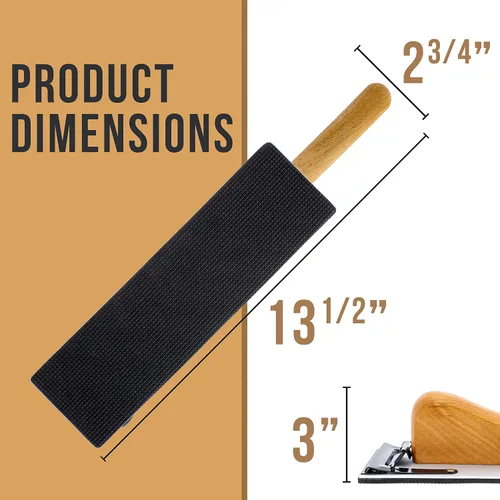 Miniatura 3 de TCP Global Lijadora Longboard con mango de madera de 10.75 pulgadas de largo, lijadora de bloque, bloques de lijado de carrocería automática, bloque