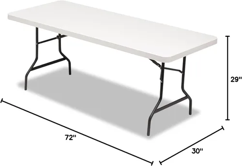Miniatura 2 de Alera Mesa plegable rectangular de resina, 72 pulgadas de ancho x 30 pulgadas de profundidad x 29 horas, platino (ALE65600)
