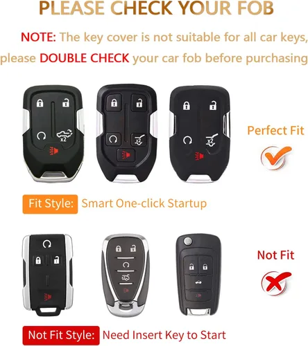 Miniatura 2 de OFFCURVE Funda para llavero con llavero compatible con funda para llavero GMC para Chevy Suburban Tahoe Terrain Acadia Yukon Silverado GMC Sierra