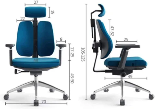 Silla de computadora creativa Silla ergonómica de columna vertebral Silla de oficina de malla con cintura simple (azul)